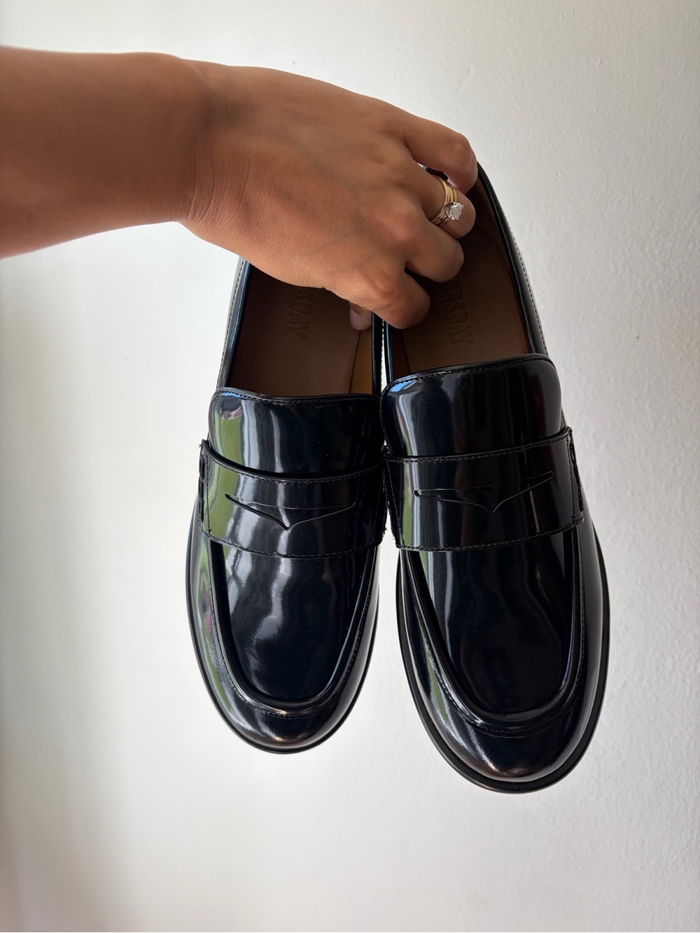 Thursday Boot Company Women’s Black Patent Leather Dress Penny Loafers - Picture 6 of 8